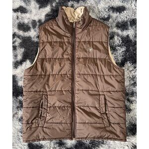 Ariat Reversible Brown Full Zip Puffer Western Vest